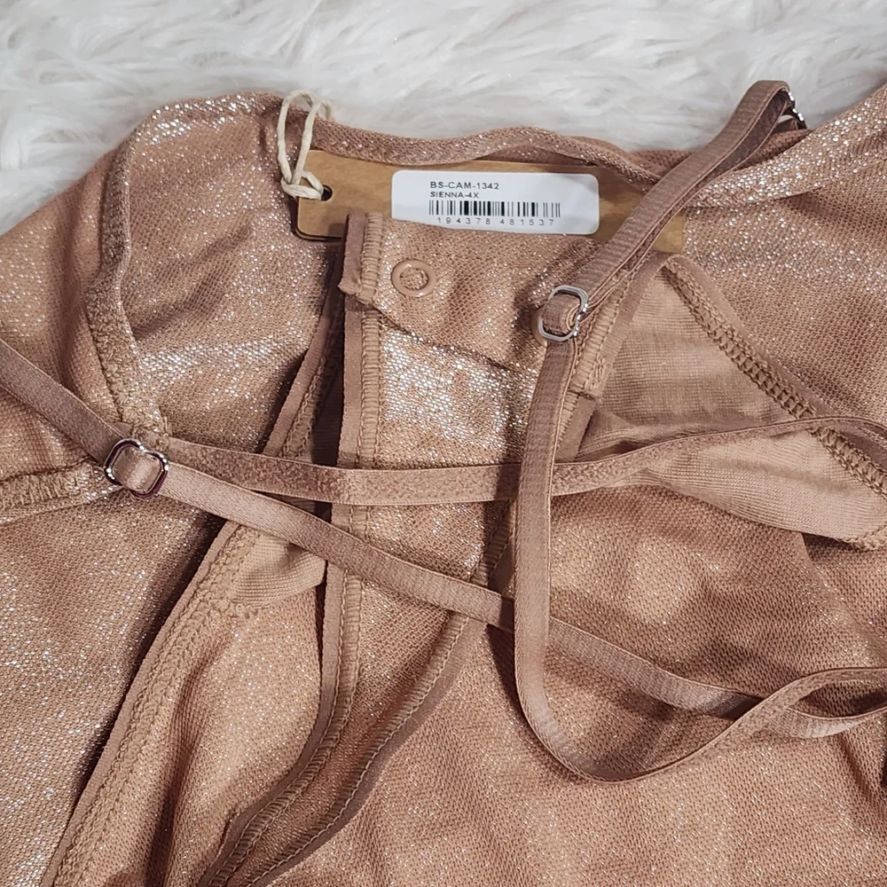 SKIMS Shimmer Cami Bodysuit/ 3X,4X/SIENNA - Picture 3 of 12